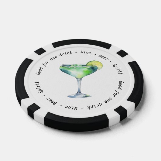 Monogram Mr. Mrs Daiquiri Drink Voucher Trouwen Poker Chips (Enkel)