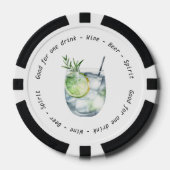 Monogram Mr. Mrs. Gin Tonic Drink Voucher Trouwen Poker Chips (Voorkant)