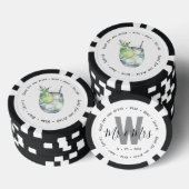 Monogram Mr. Mrs. Gin Tonic Drink Voucher Trouwen Poker Chips (Opstapeling)