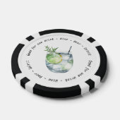 Monogram Mr. Mrs. Gin Tonic Drink Voucher Trouwen Poker Chips (Enkel)