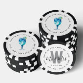 Monogram Mr. Mrs Hawaiian Drink Voucher Trouwen Poker Chips (Opstapeling)