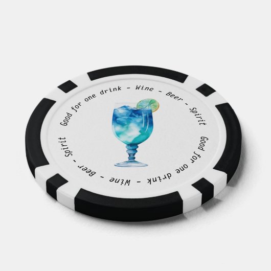 Monogram Mr. Mrs Hawaiian Drink Voucher Trouwen Poker Chips (Enkel)