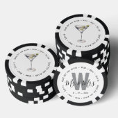Monogram Mr. Mrs. Martini Drink Voucher Trouwen Poker Chips (Opstapeling)