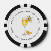 Monogram Mr. Mrs. Mimosa Drink Voucher Trouwen Poker Chips (Voorkant)