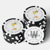 Monogram Mr. Mrs. Mimosa Drink Voucher Trouwen Poker Chips (Opstapeling)
