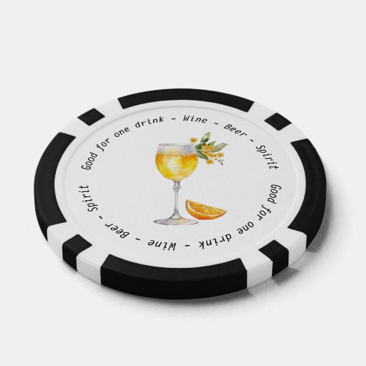 Monogram Mr. Mrs. Mimosa Drink Voucher Trouwen Poker Chips (Enkel)