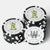 Monogram Mr. Mrs. Mojito Drink Voucher Trouwen Poker Chips (Opstapeling)