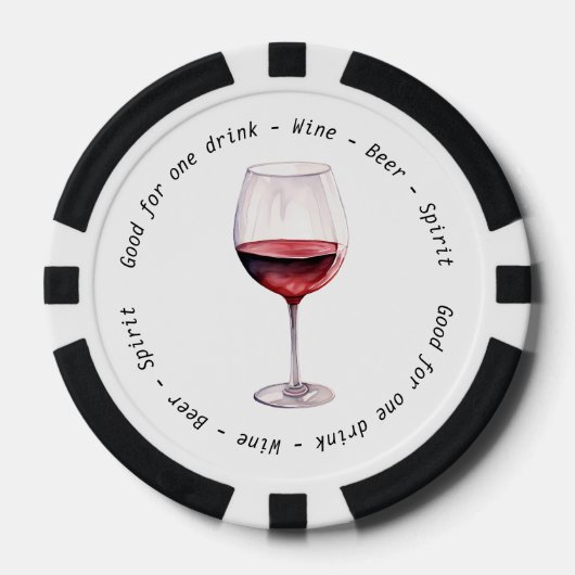 Monogram Mr. Mrs. Red Wine Drink Voucher Trouwen Poker Chips (Voorkant)