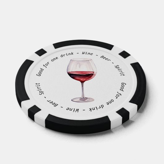 Monogram Mr. Mrs. Red Wine Drink Voucher Trouwen Poker Chips (Enkel)
