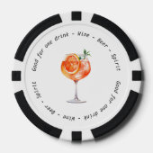 Monogram Mr. Mrs. Spritz Drink Voucher Trouwen Poker Chips (Voorkant)