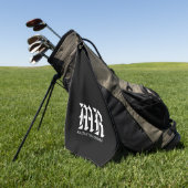Monogram MR Typografie, zwart-wit Golfhanddoek (Groen)