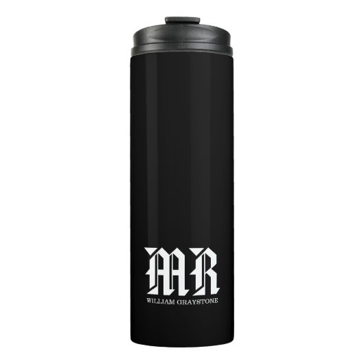 Monogram MR (zwart/wit) Thermosbeker (Voorkant)