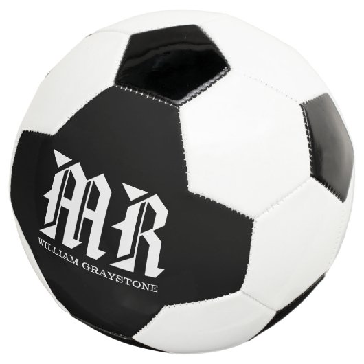 Monogram MR (zwart/wit) Voetbal (Drie kwart)