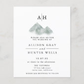 Monogram Mt Wedding Uitnodiging | Begrotingsbrochu Flyer (Voorkant)