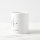 Monogram Mug with Initial and Name, Simple  Koffiemok (Center)