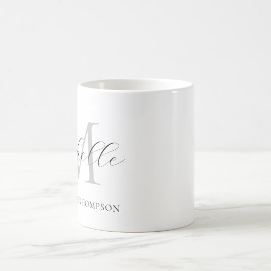 Monogram Mug with Initial and Name, Simple  Koffiemok (Center)