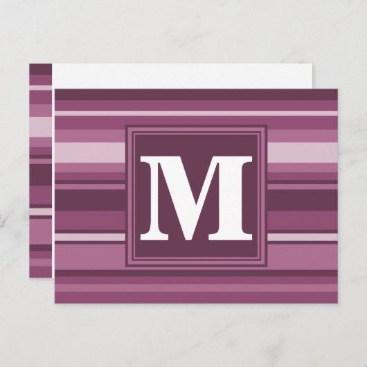 Monogram muggenstrepen briefkaart (Voorkant / Achterkant)