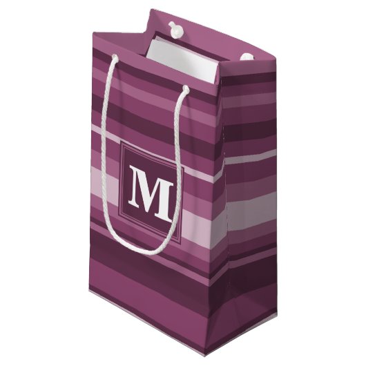 Monogram muggenstrepen klein cadeauzakje (Voorkant Gekanteld)