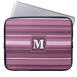 Monogram muggenstrepen laptop sleeve