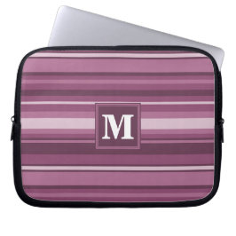 Monogram muggenstrepen laptop sleeve