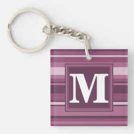 Monogram muggenstrepen sleutelhanger