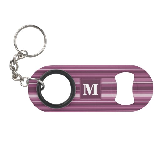 Monogram muggenstrepen sleutelhanger flessenopener (Voorkant (Horizontaal))