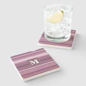 Monogram muggenstrepen stenen onderzetter (Zijkant)