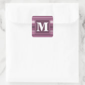 Monogram muggenstrepen vierkante sticker (Tas)
