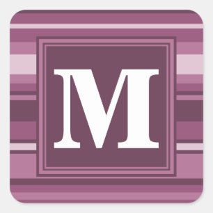 Monogram muggenstrepen vierkante sticker