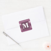 Monogram muggenstrepen vierkante sticker (Envelop)