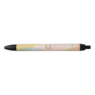 Monogram Multi Kleur Modern Abstract Zwarte Inkt Pen