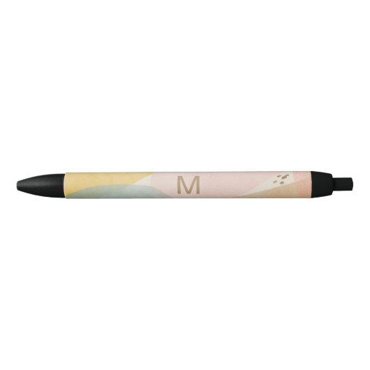 Monogram Multi Kleur Modern Abstract Zwarte Inkt Pen (Voorkant)