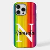 Monogram Multicolor gepersonaliseerde naam Telefoo iPhone Hoesje (Achterkant)