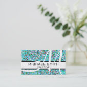 Monogram Multicolor Modern Grit Glitter #7 Visitekaartje (Staand voorkant)