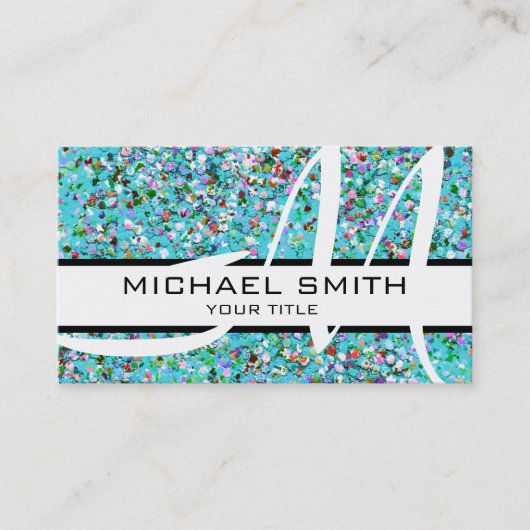 Monogram Multicolor Modern Grit Glitter #7 Visitekaartje (Voorkant)
