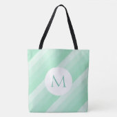 Monogram Munt Groene Striped Persoonlijke Sjabloon Tote Bag (Voorkant)