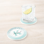 Monogram muntombre-glitter zandsteen onderzetter (Zijkant)