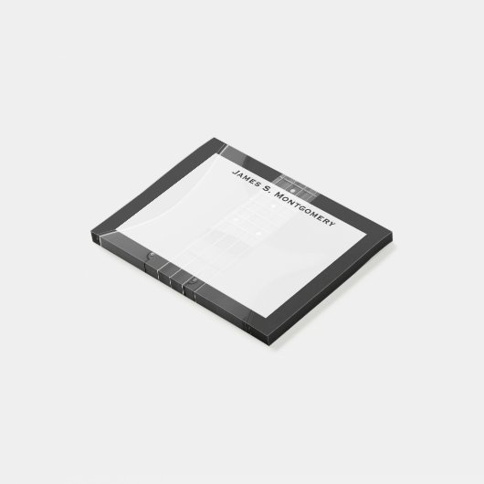 Monogram Music Electric Bass Guitar Post-it® Notes (Schuin)