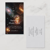 Monogram Music Tutor, diepe ruimte sterrenstelsel  Visitekaartje (Voorkant / Achterkant)