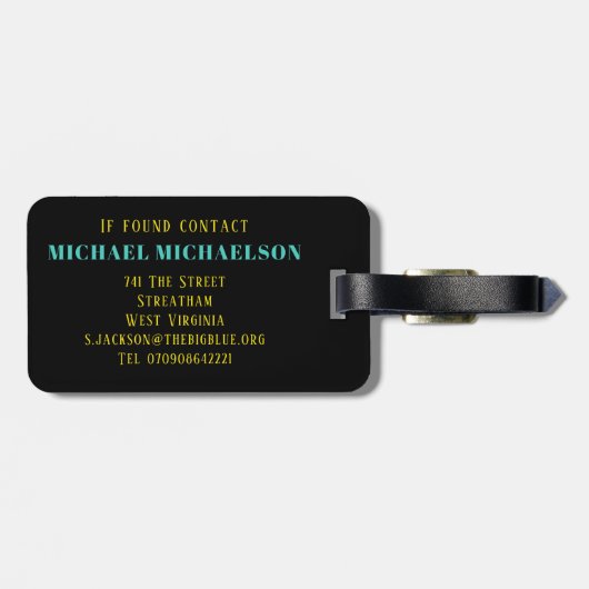 monogram musicus psychedelicus bagagelabel (Achterkant horizontaal)