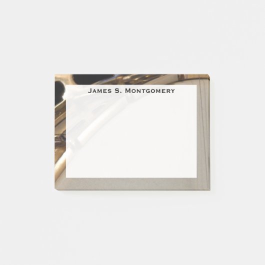 Monogram Muziek Wit en Goud Banjo Post-it® Notes (Voorkant)