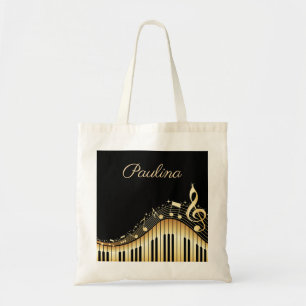 Monogram muzieklevier tote bag