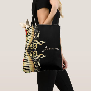 Monogram muzikaal toetsenbord tote bag