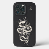 Monogram Mystical Botanical Snake Illustration Case-Mate iPhone Case (Achterkant)