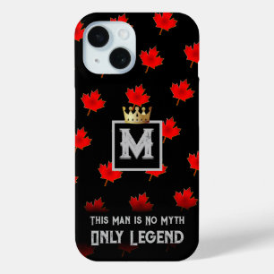 Monogram MYTH en LEGENDE op ZWART iPhone 15 Case