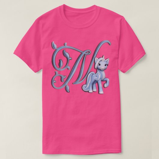Monogram N Aangepaste Unicorn T-shirt (Design voorkant)