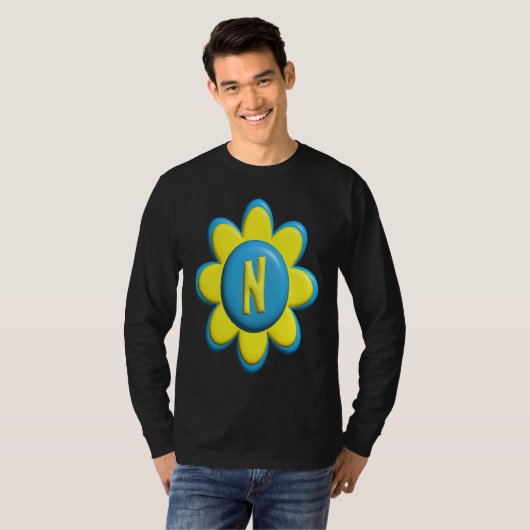 Monogram N Colorful Flower T-shirt (Voorkant volledig)