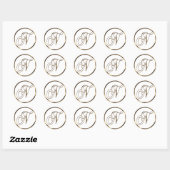 Monogram N Faux Bronze Ronde Sticker (Vel)