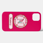 Monogram N Floral Case-Mate iPhone Case (Achterkant (horizontaal))