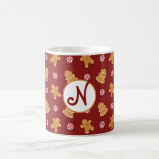 Monogram "N" Gingerbrood Cookie kerstMok Koffiemok